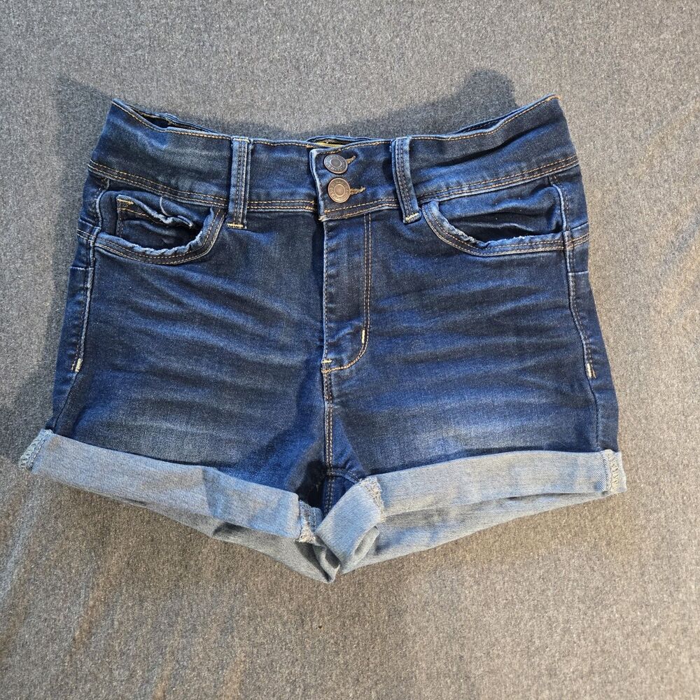 Denim Cutoff Wax Jeans "Butt I Love You" Stretch Shorts Size Small Dark Wash